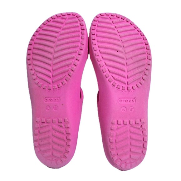 Crocs Kadee II Women's 10 Strappy Slip On Sandals Electric Pink Beach Pool - Picture 7 of 9